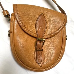 Roots Canada brown leather crossbody bag small